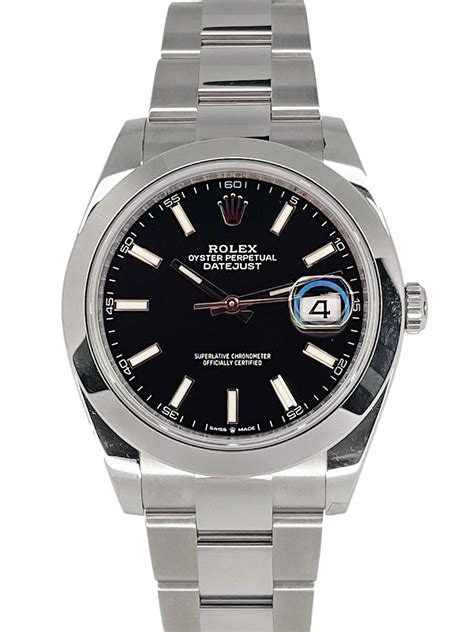 rolex 41mm datejust black dial|Rolex Datejust 41 smooth bezel.